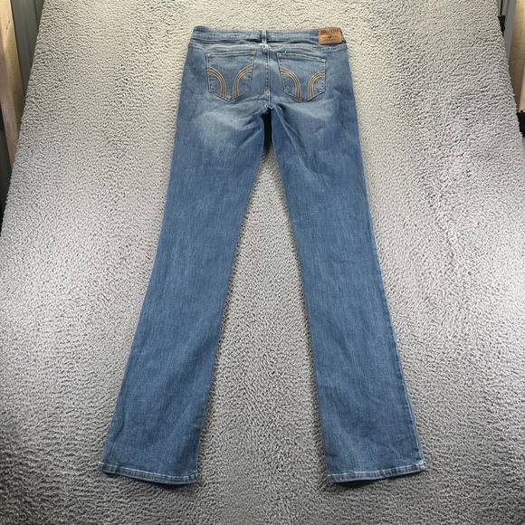 Hollister Jeans Women's 9 Blue Denim Cotton Bootcut Mid Rise Faded Workwear - Picture 6 of 11